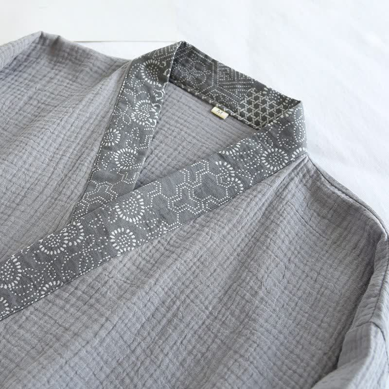 Ethnic Style Cotton Gauze Kimono Pajamas