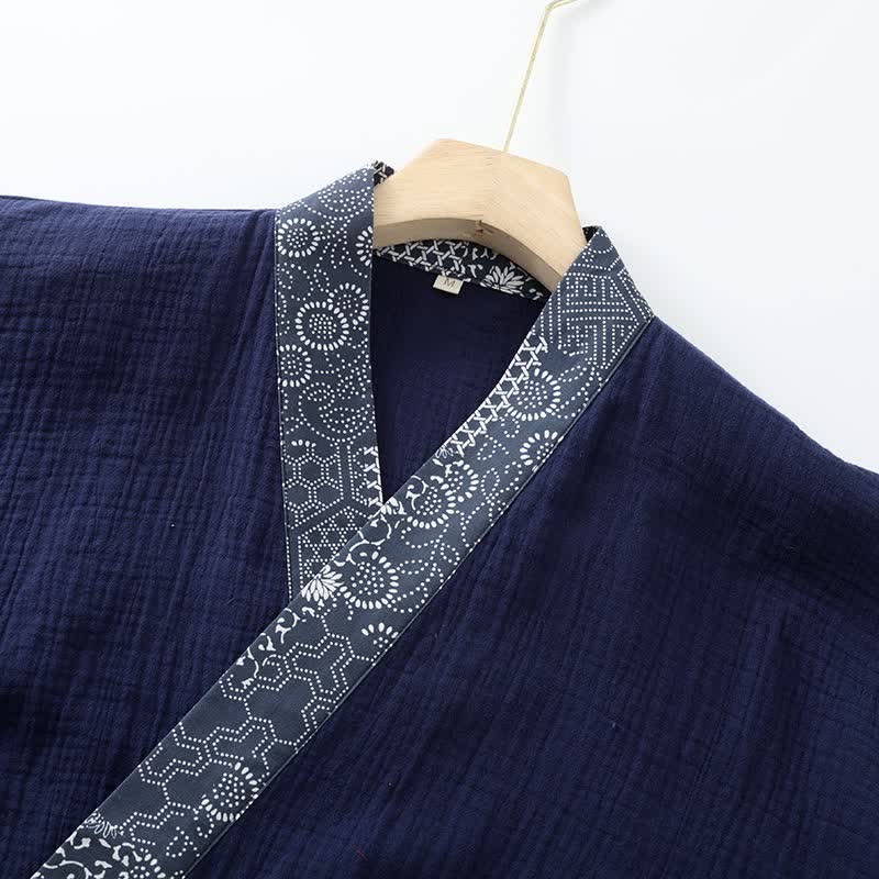 Ethnic Style Cotton Gauze Kimono Robe