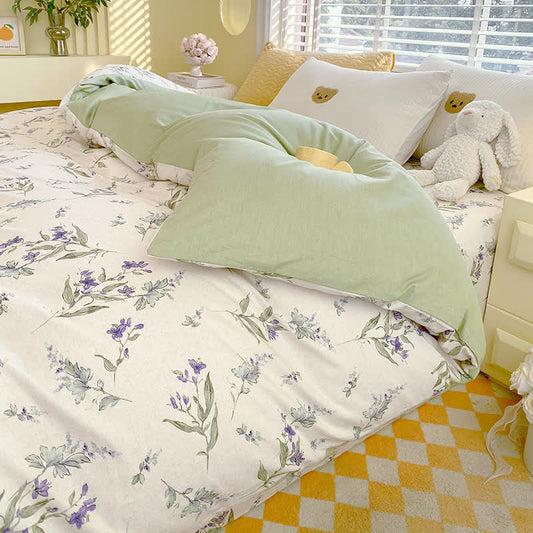 Rustic Floral Pure Cotton Bedding Set(4PCS)