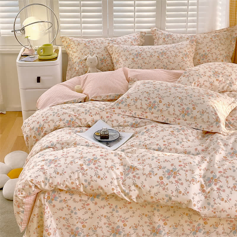 Country Style Floral Pure Cotton Bedding Set(4PCS)
