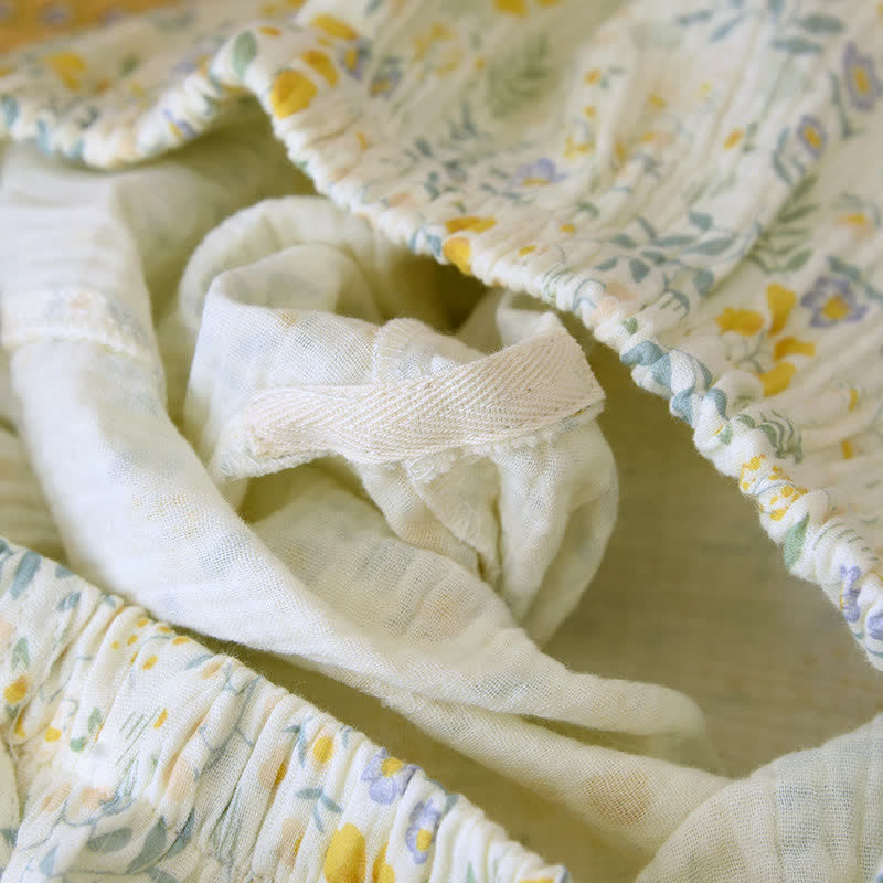 Tulip & Leaf Cotton Gauze Pajama Set