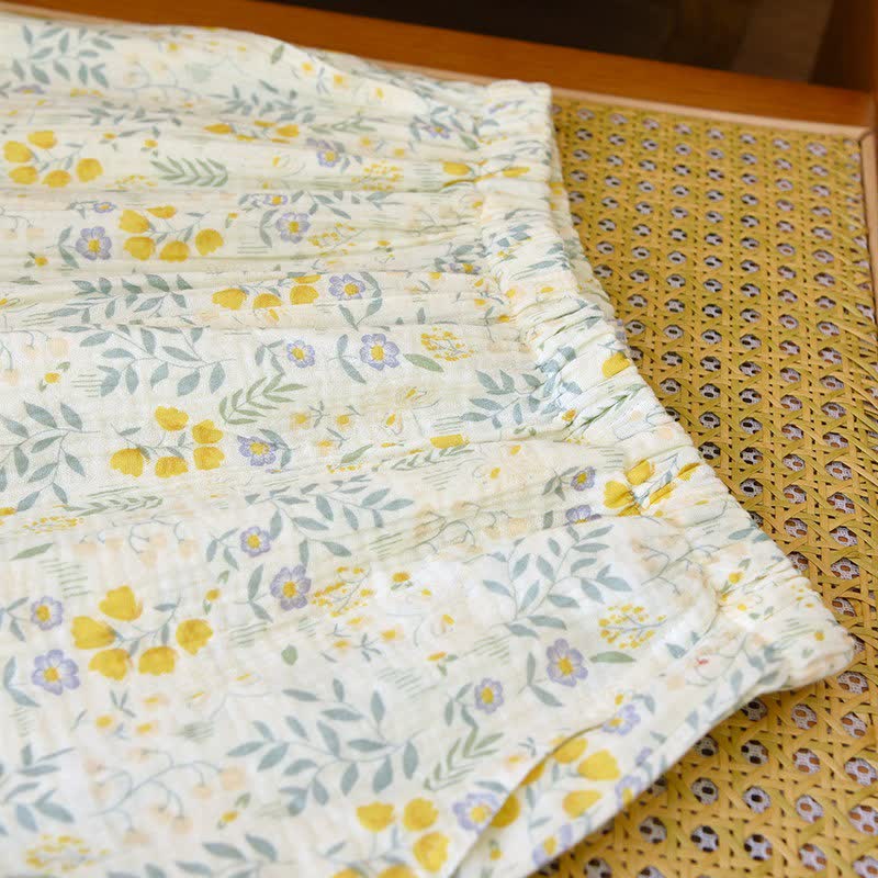 Tulip & Leaf Cotton Gauze Pajama Set