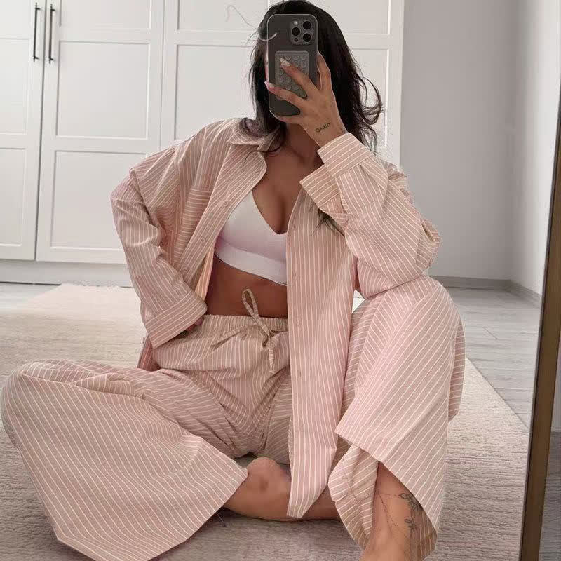 Classic Vertical Stripe Pajama Set