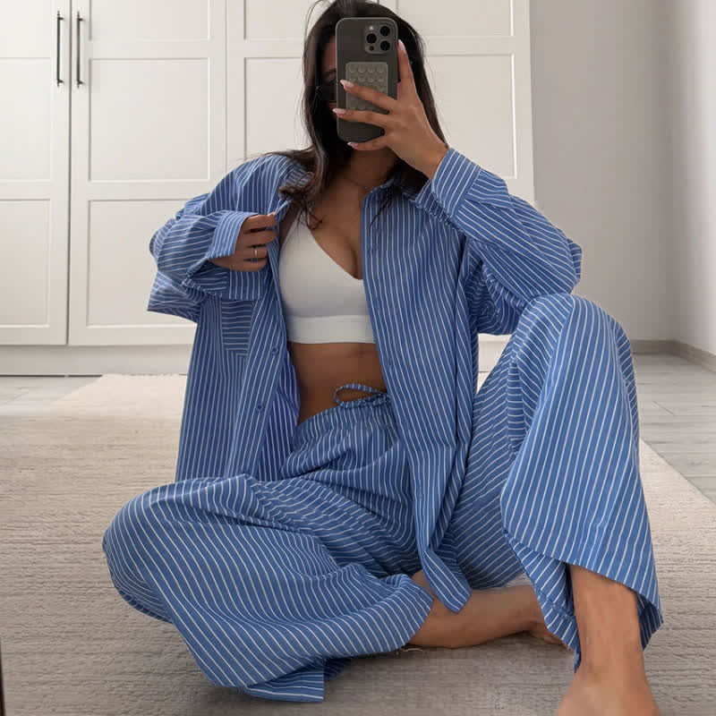 Classic Vertical Stripe Pajama Set