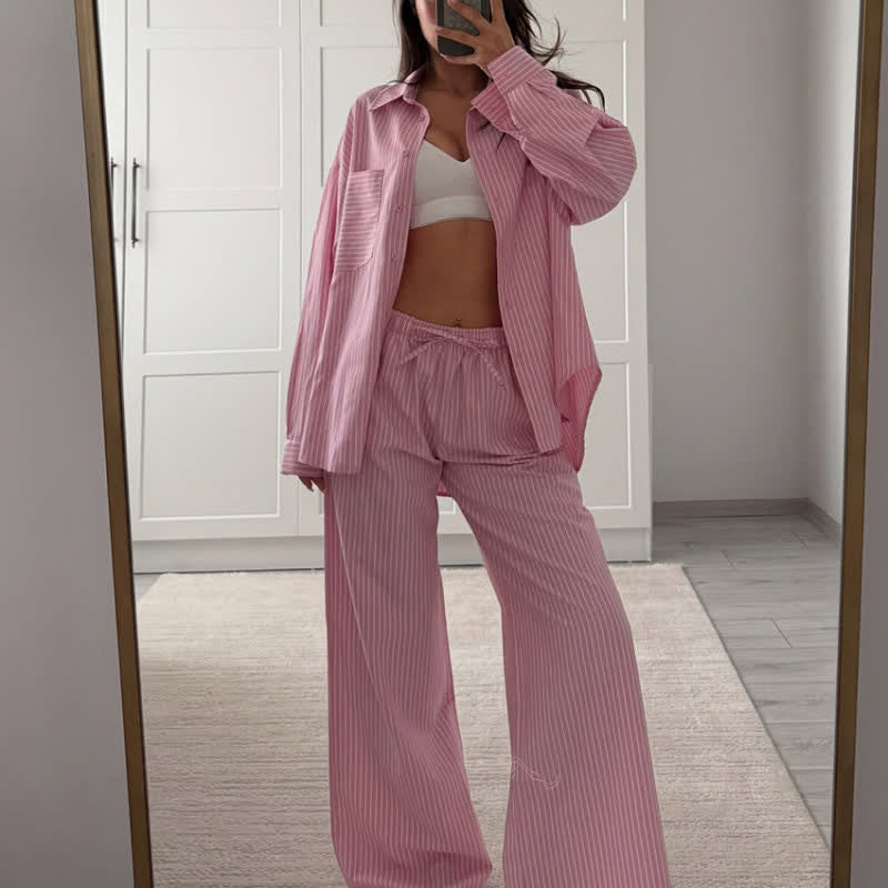Classic Vertical Stripe Pajama Set