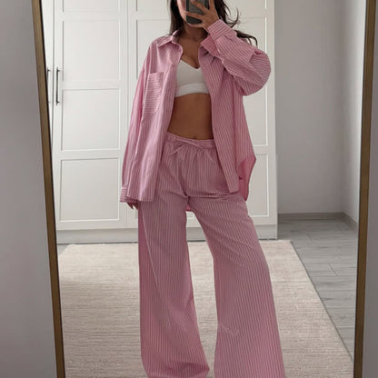 Classic Vertical Stripe Pajama Set
