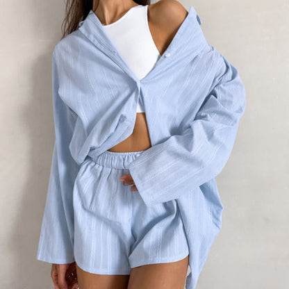 Minimalist Style Striped Pajama Set