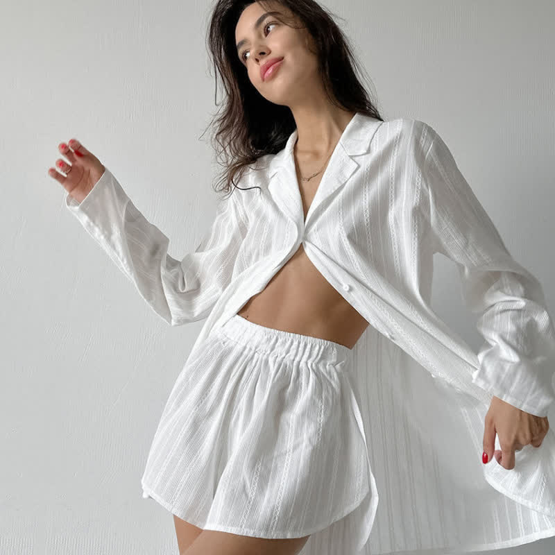Minimalist Style Striped Pajama Set