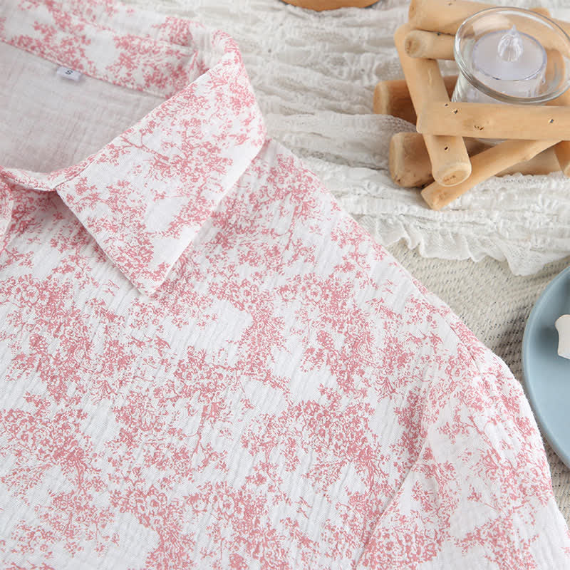 Abstract Art Style Cotton Pajama Set