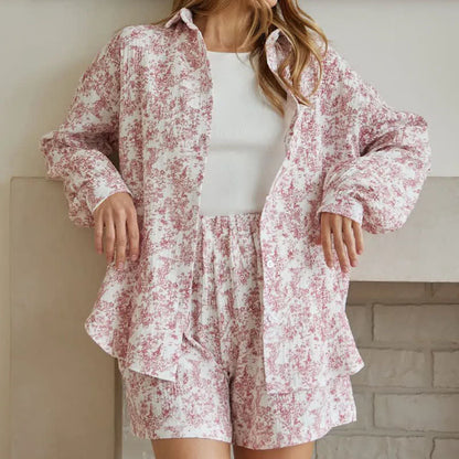 Abstract Art Style Cotton Pajama Set
