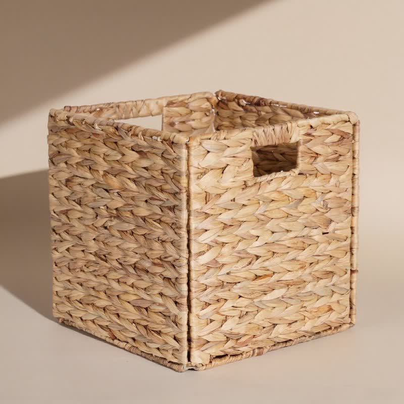 Minimalist Rattan-Style Collapsible Storage Basket