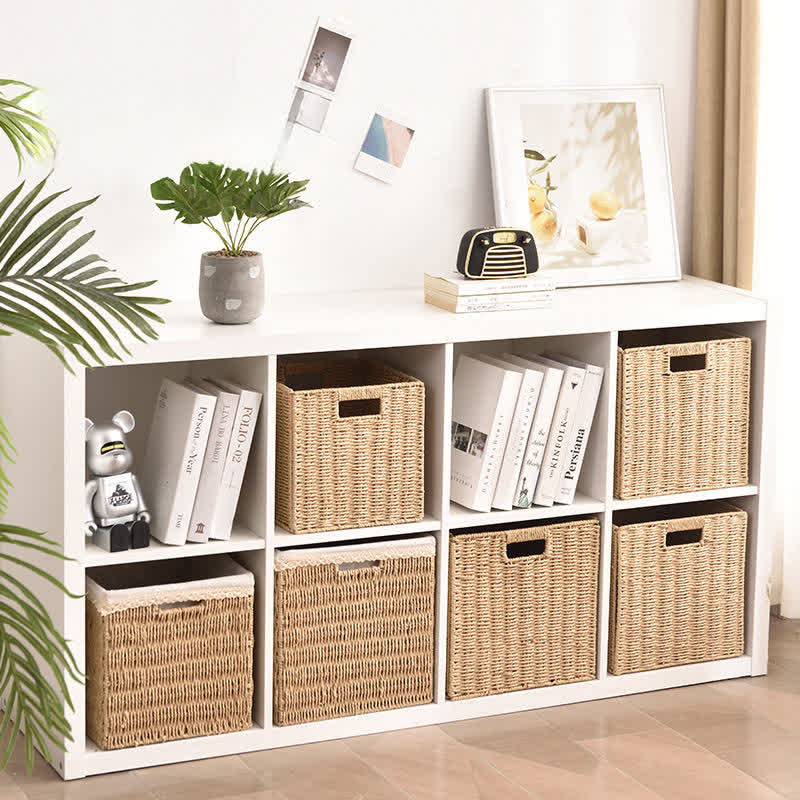 Minimalist Rattan-Style Collapsible Storage Basket