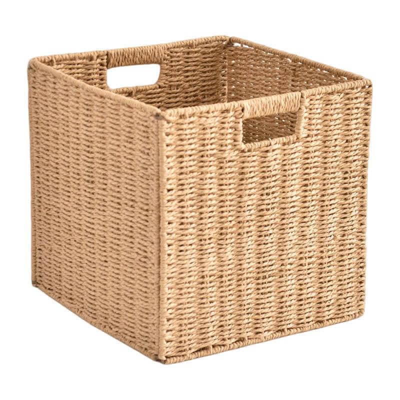 Minimalist Rattan-Style Collapsible Storage Basket