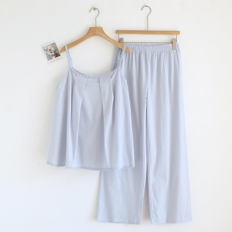 Cotton Jacquard Camisole Pajama Set