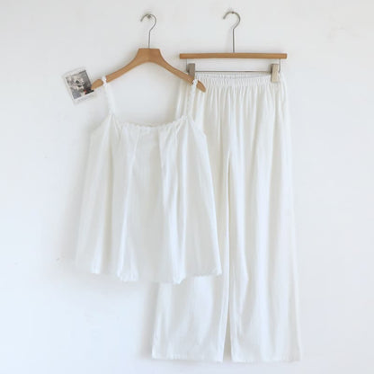 Cotton Jacquard Camisole Pajama Set