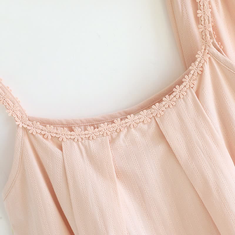 Cotton Jacquard Camisole Pajama Set