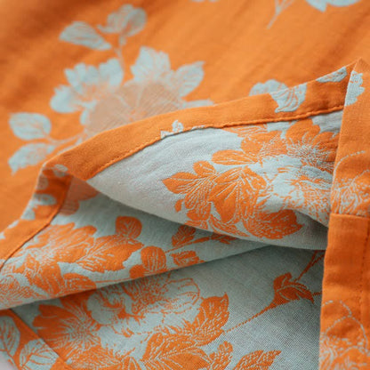 Vintage Asian Inspired Floral Cotton Pajamas