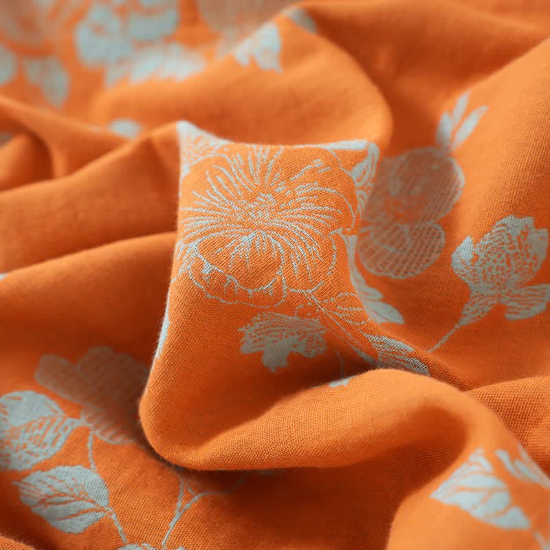 Vintage Asian Inspired Floral Cotton Pajamas