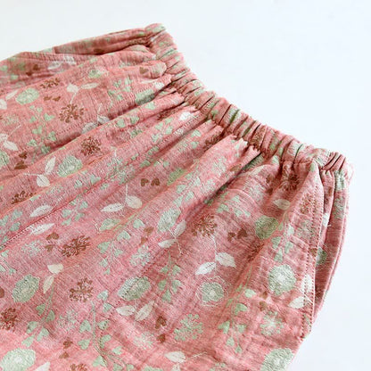 Vintage-Inspired Rose Jacquard Cotton Pajama Set