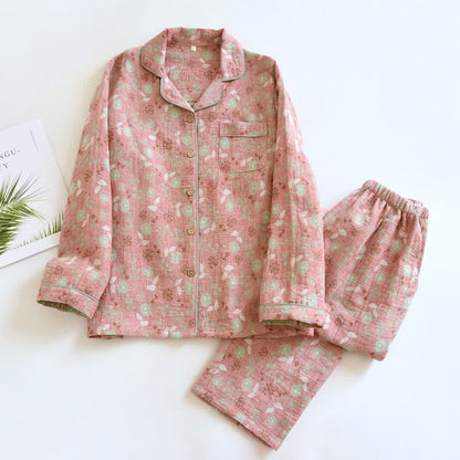 Vintage-Inspired Rose Jacquard Cotton Pajama Set