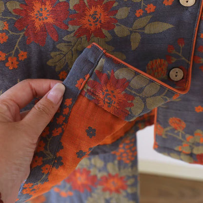 Vintage-Inspired Floral Cotton Gauze Pajamas