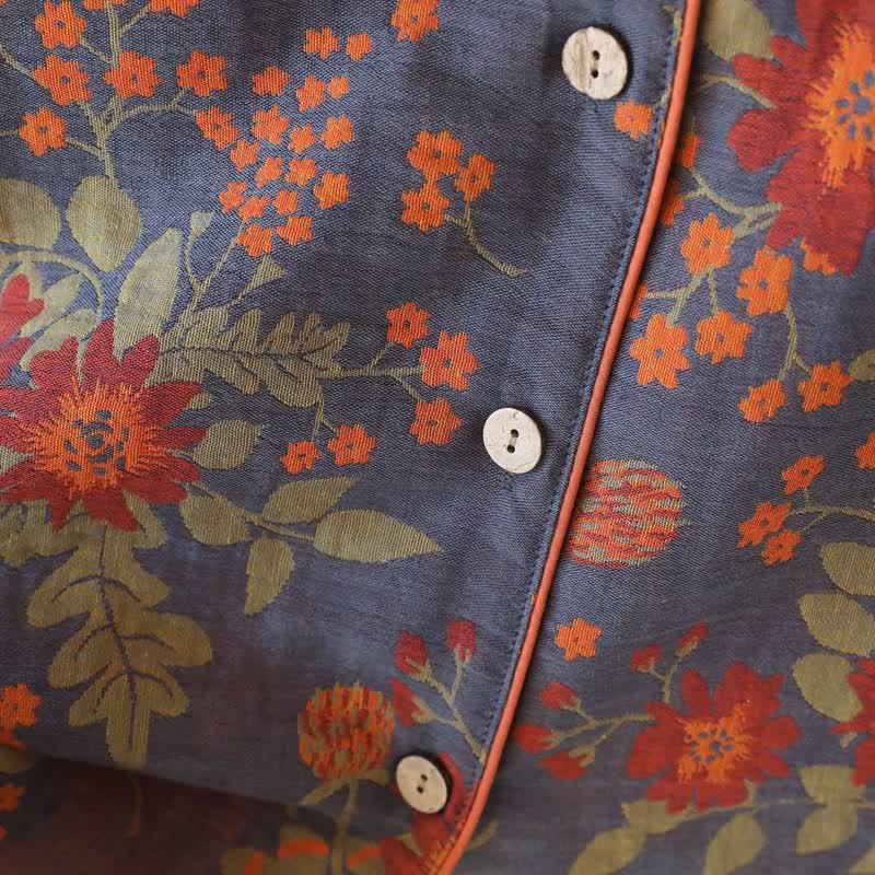 Vintage-Inspired Floral Cotton Gauze Pajamas