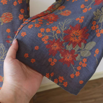 Vintage-Inspired Floral Cotton Gauze Pajamas