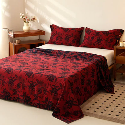 Vintage Floral Cotton Double Gauze Bedspread