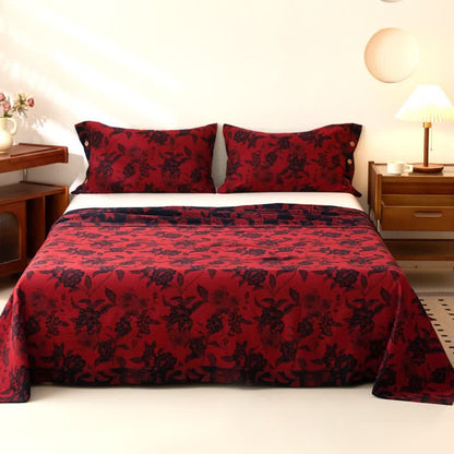 Vintage Floral Cotton Double Gauze Bedspread