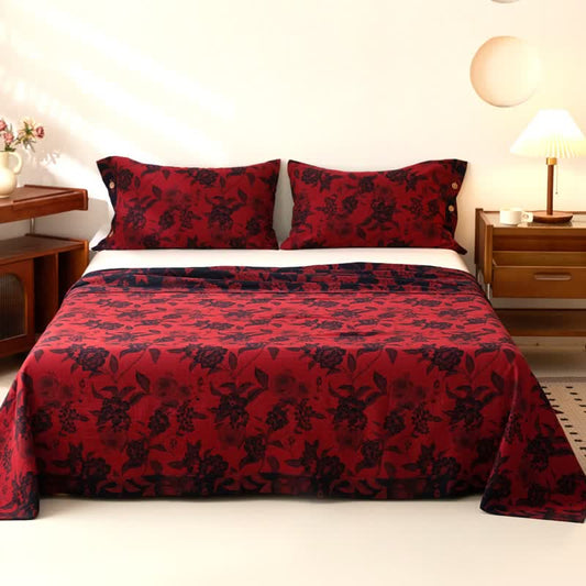 Vintage Floral Cotton Double Gauze Bedspread