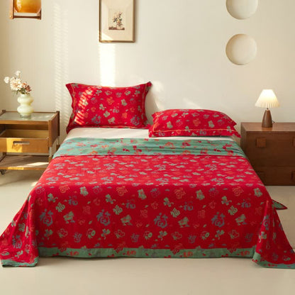 Oriental Horse Cotton Double Gauze Bedspread