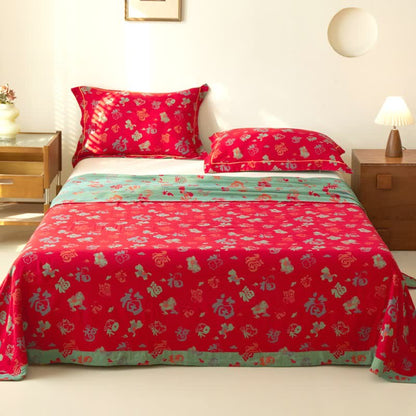 Oriental Horse Cotton Double Gauze Bedspread