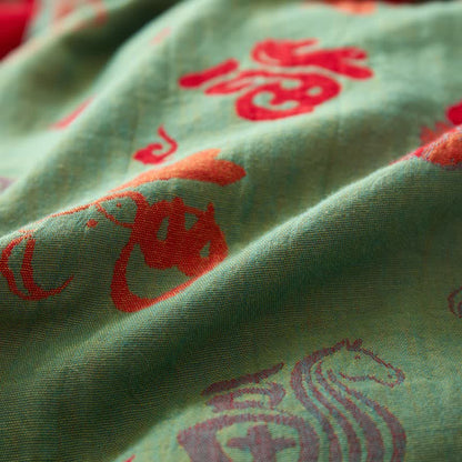 Oriental Horse Cotton Double Gauze Bedspread