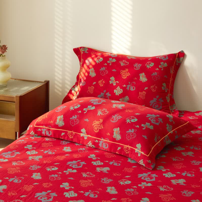 Oriental Horse Cotton Double Gauze Bedspread