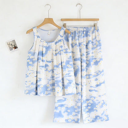 Daisy Cotton Tank & Pants Sleepwear