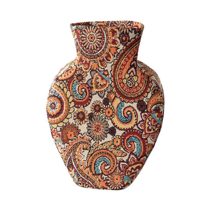 Artistic Fabric-Wrapped Vase for Home Aesthetics
