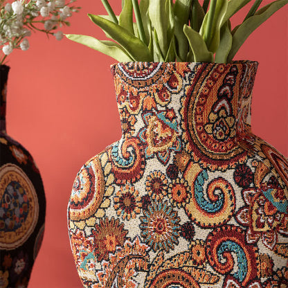 Artistic Fabric-Wrapped Vase for Home Aesthetics