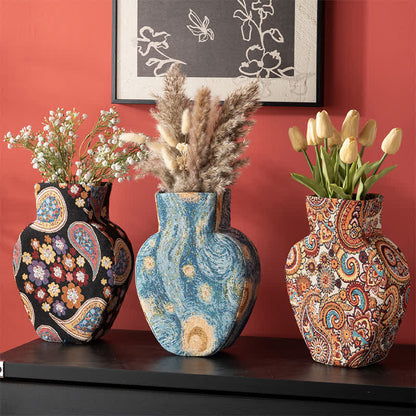 Artistic Fabric-Wrapped Vase for Home Aesthetics