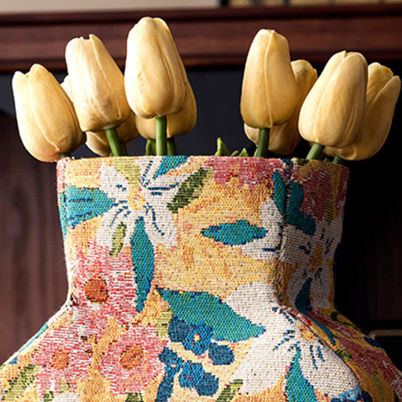 Vintage Creative Floral Fabric Wrapped Vase