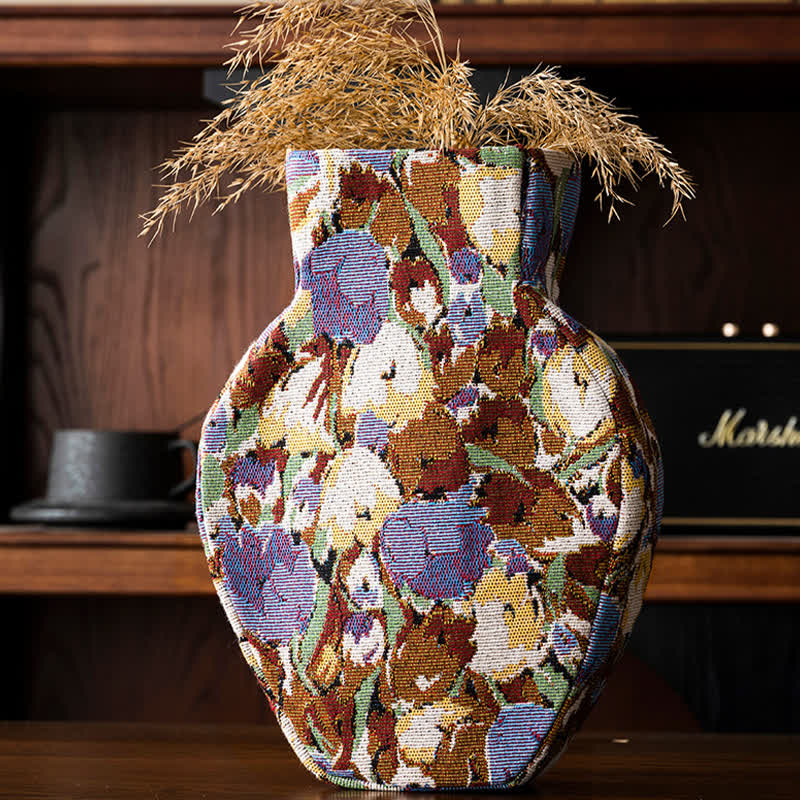 Vintage Creative Floral Fabric Wrapped Vase
