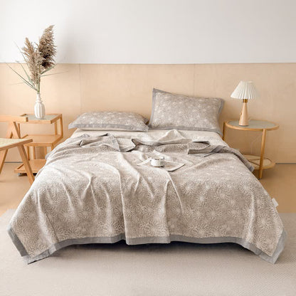 Cotton Rustic Floral Muslin Quilt Blanket