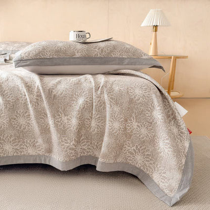 Cotton Rustic Floral Muslin Quilt Blanket