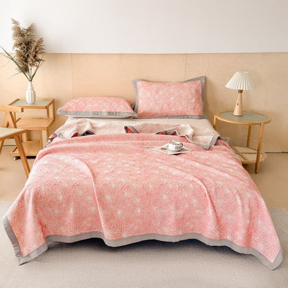 Cotton Rustic Floral Muslin Quilt Blanket
