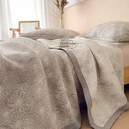 Cotton Rustic Floral Muslin Quilt Blanket