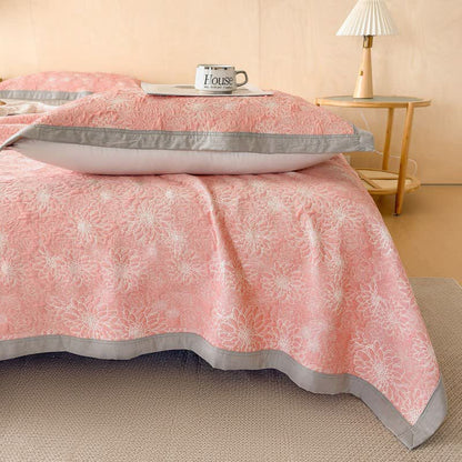 Cotton Rustic Floral Muslin Quilt Blanket