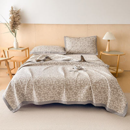 Cotton Cherry Blossom Muslin Quilt Blanket