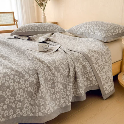 Cotton Cherry Blossom Muslin Quilt Blanket