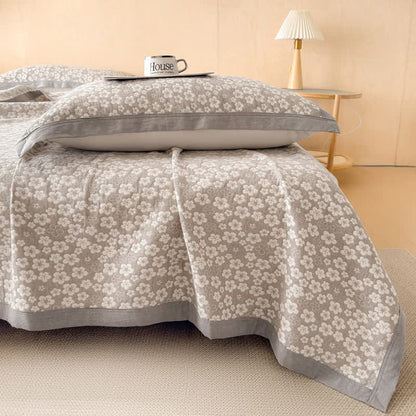Cotton Cherry Blossom Muslin Quilt Blanket