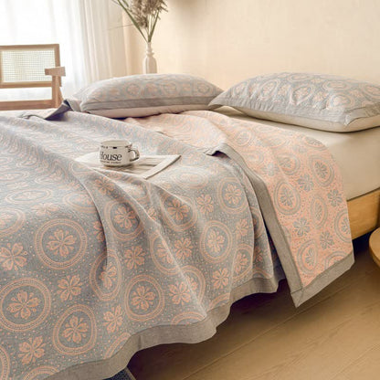 Cotton Vintage Pattern Muslin Quilt Blanket