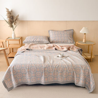 Cotton Vintage Pattern Muslin Quilt Blanket